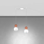 COTTAGE 1228 S2 S SOSPENSIONE DI TOP LIGHT 2 LUCI DECENTRATE 3 FINITURE DIFFERENTI - immagine 5