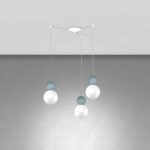 COTTAGE 1228 S3 S SOSPENSIONE DI TOP LIGHT 3 LUCI DECENTRATE 4 FINITURE DIFFERENTI