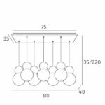 COTTAGE 1228 S7R SOSPENSIONE DI TOP LIGHT 7 LUCI SU BASE RETTANGOLARE 4 FINITURE DIFFERENTI - immagine 5