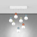 COTTAGE 1228 S7R SOSPENSIONE DI TOP LIGHT 7 LUCI SU BASE RETTANGOLARE 4 FINITURE DIFFERENTI - immagine 6