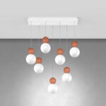 COTTAGE 1228 S7R SOSPENSIONE DI TOP LIGHT 7 LUCI SU BASE RETTANGOLARE 4 FINITURE DIFFERENTI