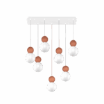 COTTAGE 1228 S7R SOSPENSIONE DI TOP LIGHT 7 LUCI SU BASE RETTANGOLARE 4 FINITURE DIFFERENTI - immagine 10