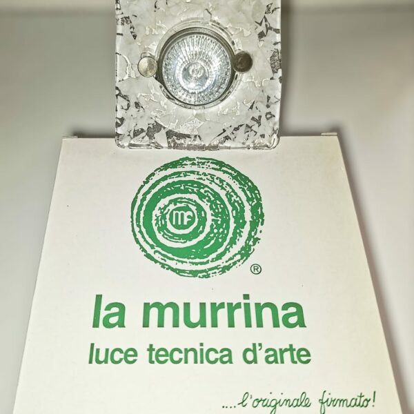 Faretto da incasso in vetro di murano LA MURRINA quadrato foglia bianca  GU.10