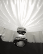 74/55 Plafoniera di Italamp con foglie in vetro acidato, trasparente - immagine 3