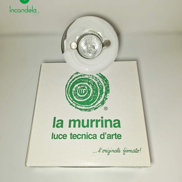 Faretto da incasso in vetro di murano LA MURRINA rotonda bianco pennellato