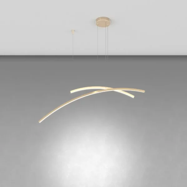 KAWAII 1229 S SospensioneOro Champagne  di Top Light KAWAII LED CCT SWITCH dimmerabile 3 step