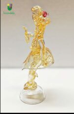 Coppia di Goldoniane Dama e Cavaliere in vetro di Murano cristallo decoro oro - immagine 6