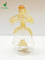 Coppia di Goldoniane Dama e Cavaliere in vetro di Murano cristallo decoro oro - immagine 4