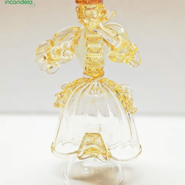 Goldoniana Dama di La Murrina in vetro di Murano crist. dec. oro