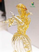 Coppia di Goldoniane Dama e Cavaliere in vetro di Murano cristallo decoro oro - immagine 2