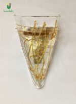 668/Ap30 Applique in vetro di murano di La Murrina decoro grafito topazio, montatura oro