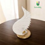 Fenice/P1 Lume in vetro di Murano di La Murrina decoro Graniglia bianca montatura oro satinato 1 x E14.