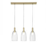 Brandy-S3  Sospensione di Faneurope con finiture oro e tre diffusori in vetro soffiato - immagine 4