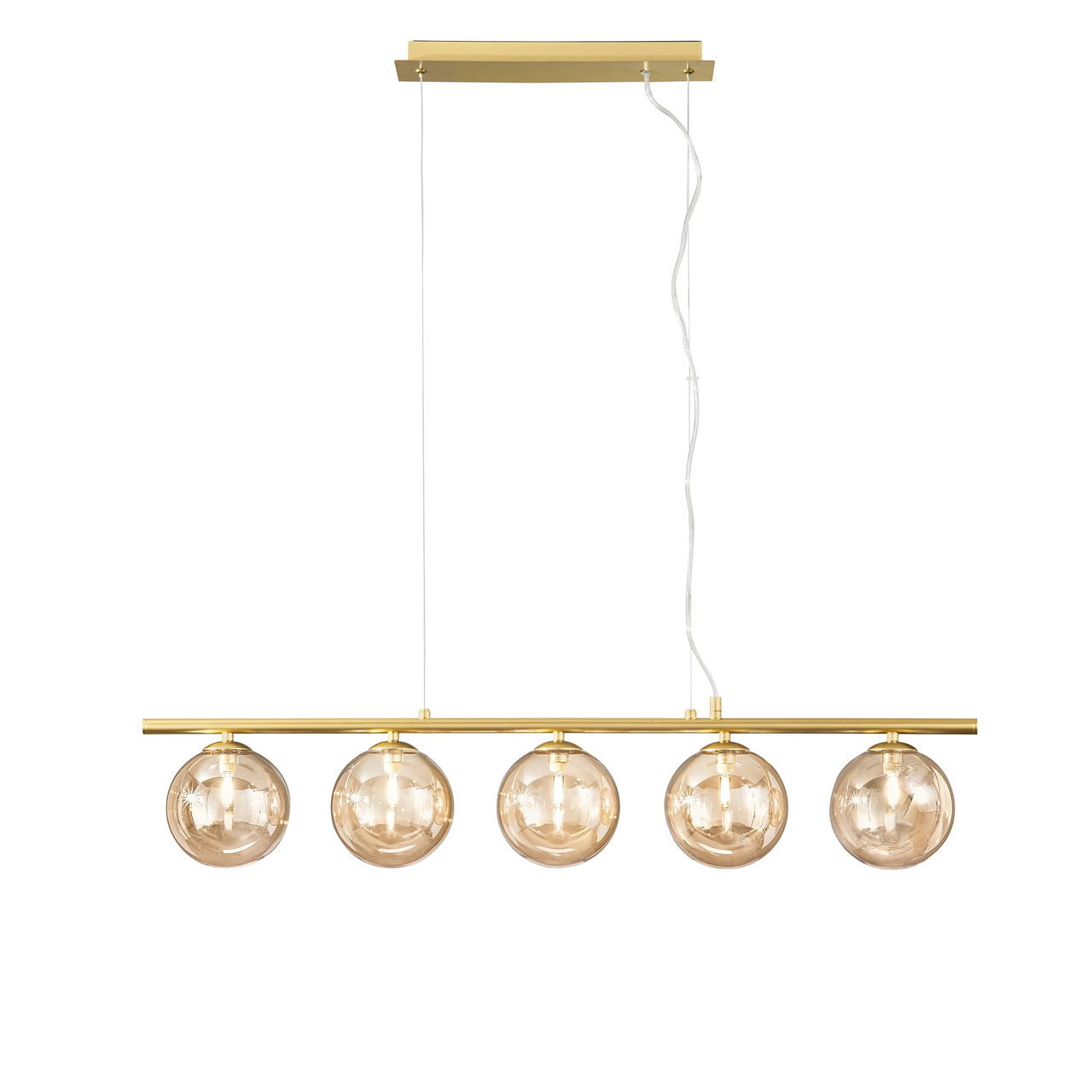 I-HONEY-SQ5__11224 HONEY Sospensione 5 Sfere Led(G9) 100 cm In Metallo in due colorazioni - immagine 1