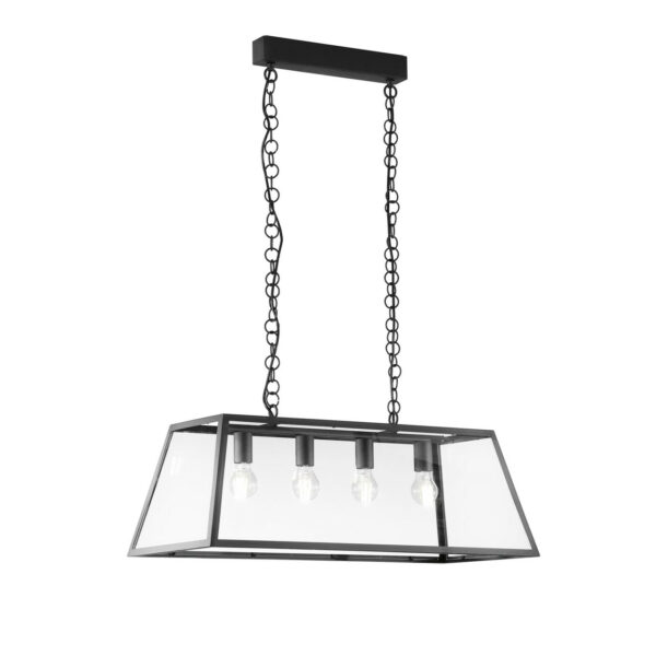 LEXINGTON  Sospensione in metallo nero e vetro di Faneurope 4 luci LED