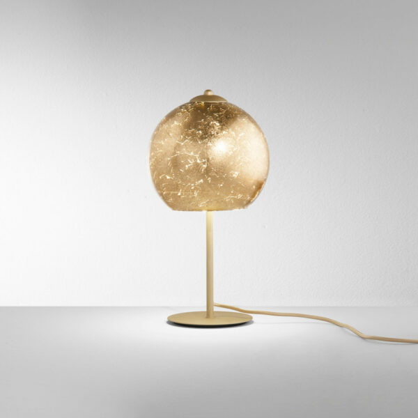 VANITY Lampada da tavolo oro in vetro con cavo in tessuto (1xE27)