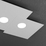 Plate Plafoniera di Top Light 1129 Pl2 rettangolare grigia