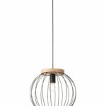 Sospensione Trellis nero/legno naturale di  Redo Group