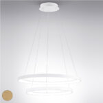 KRIZIA Sospensione GEA LUCE Alluminio Acrilico LED 3000K D. 58 a 2 Anelli