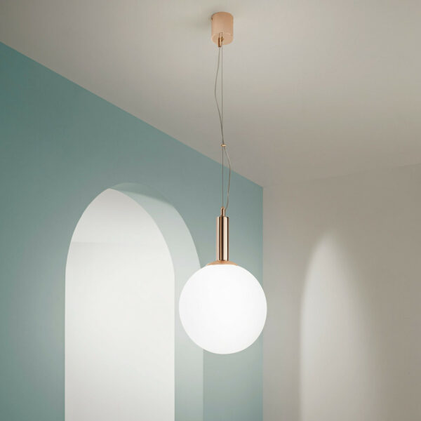 Hera Sospensione in vetro Bianco colore oro