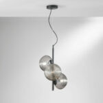 RIPPLE Sospensione 3 sfere Led(E27) 32.5 cm in Vetro in due colorazioni - immagine 4