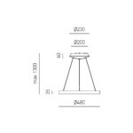 KRIZIA  Lampada a Sospensione GEA LUCE LED 3000K D. 48 in due colori - immagine 4