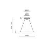 KRIZIA Lampada a Sospensione GEA LUCE LED 3000K D. 58 in due colori - immagine 3