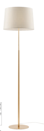 Nemia piantana struttura in metallo oro opaco e paralume in tessuto LED 15W E27 - immagine 2