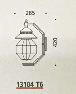 13104 T6 Applique di Ismos Nero E27 IP44 - immagine 2