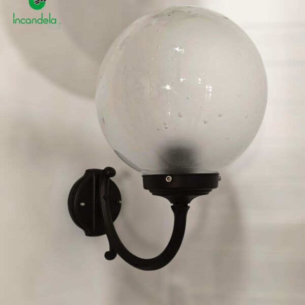 14085 Applique da esterno in vetro di Ismos 1 luce x E27 nero