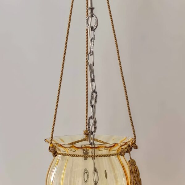 Eloisa sospensione di La Murrina vetro ambra montatura nikel 1 luce E.27