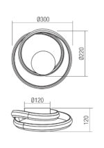 TORSION Applique a parete dimmerabile LED 20W Ø 30 cm disponibile in tre colori - immagine 4
