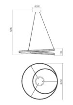 TORSION sospensione di Redo 60W LED dimmerabile 2700/3000/4000K Ø 75 cm disponibile in tre colori - immagine 2