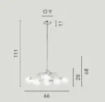 BLOG  Sospensione 6 luci Led(G9)  In Alluminio - immagine 3