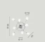 BLOG Applique 8 Luci Led(G9) ø 66 cm In Acciaio - immagine 3