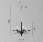 ALFIERE Lqampadario moderno 6 Luci Led (E14) 74 cm In Vetro disponibile in due colori - immagine 5