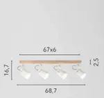 EDA Applique 4 Luci Led (E14) 68,7 cm - immagine 2