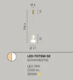 TOTEM Lampadario a Sospensione 18W 196 cm In Vetro - immagine 2