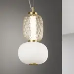 TOTEM Lampadario a Sospensione 18W 196 cm In Vetro