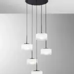 EMILY Lampadario a Sospensione 200 cm 5 luci In Vetro