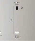 EMILY Lampadari 1 Luce 200 cm in Vetro - immagine 5