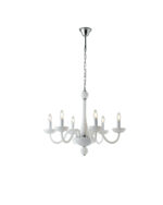ALFIERE Lqampadario moderno 6 Luci Led (E14) 74 cm In Vetro disponibile in due colori - immagine 3