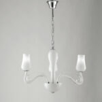 Lampadario SOFFIO a Sospensione 3 luci Led(E14) 120x66 cm In Vetro Soffiato