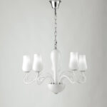 Lampadario Angel a Sospensione 5 luci Led(E14) 120x64 cm In Vetro Soffiato