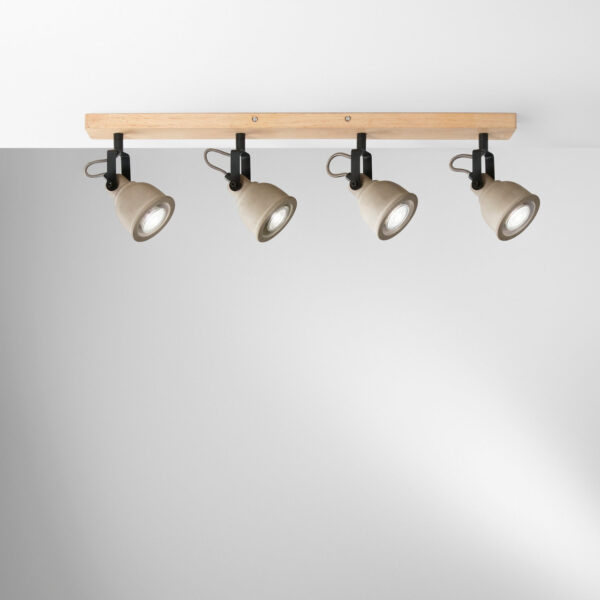 KISA Plafoniera 4 Luci Led (GU10) 70 cm in Cemento