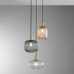 EGADI  Sospensione 3 luci di FanEurope E27 in Vetro