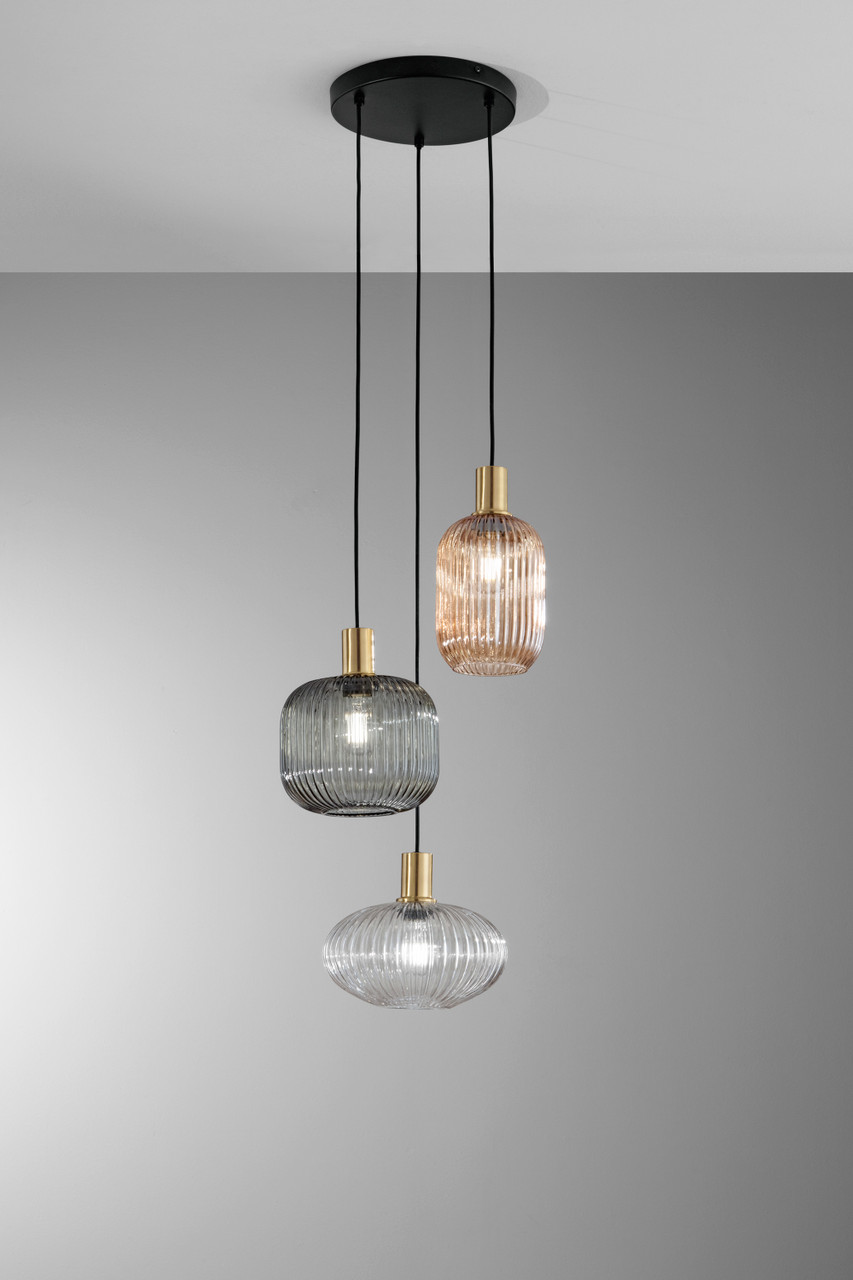 IEGADIS3_T__90844 EGADI Sospensione 3 luci di FanEurope E27 in Vetro - immagine 1