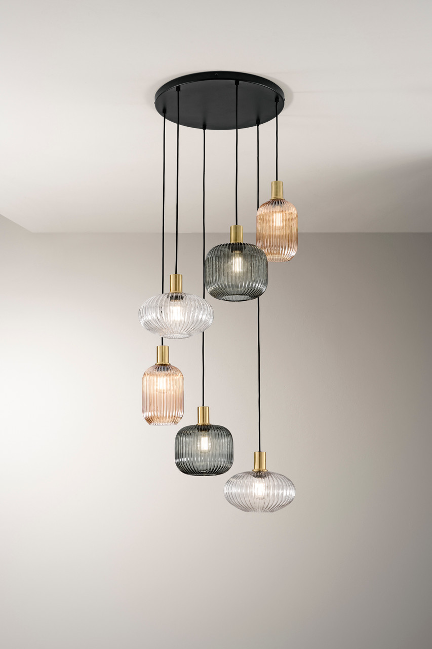 IEGADIS6_T__18334 EGADI Sospensione 6 luci E27 in Vetro - immagine 1