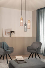 Venice Sospensione in vetro finitura attacco E27 disponibile in due colori: grigio e ambra - immagine 6