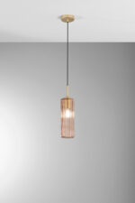 Venice Sospensione in vetro finitura attacco E27 disponibile in due colori: grigio e ambra - immagine 7